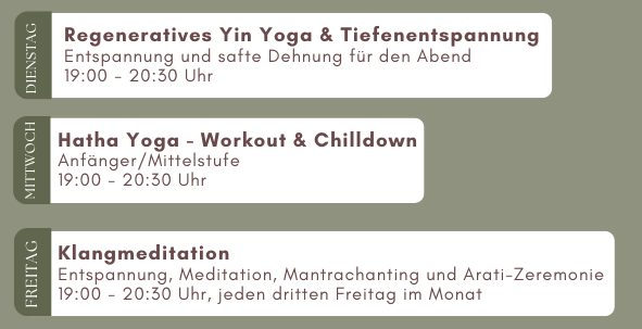 Yoga Kursplan 2026 neu